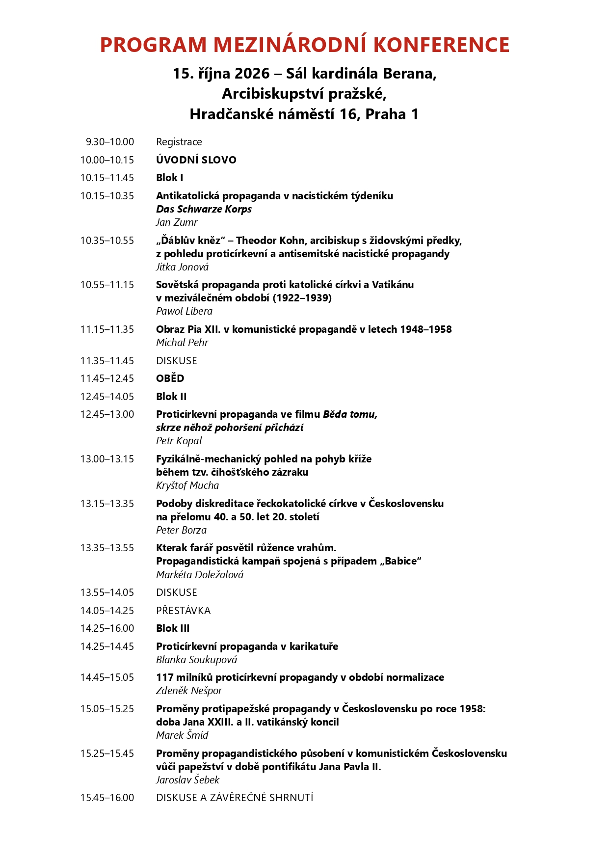 Program konference